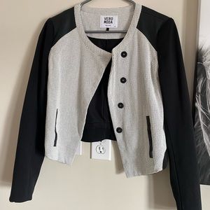 VERO MODA TWEED/LEATHER BLAZER